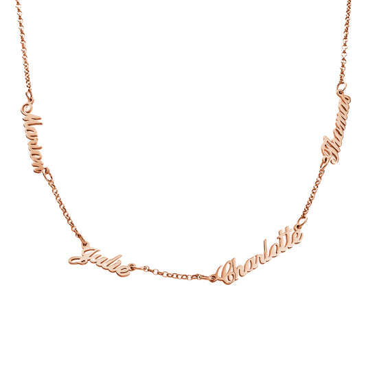 Collana Personalizzata con 2-4 Nomi Famiglia in Argento S925