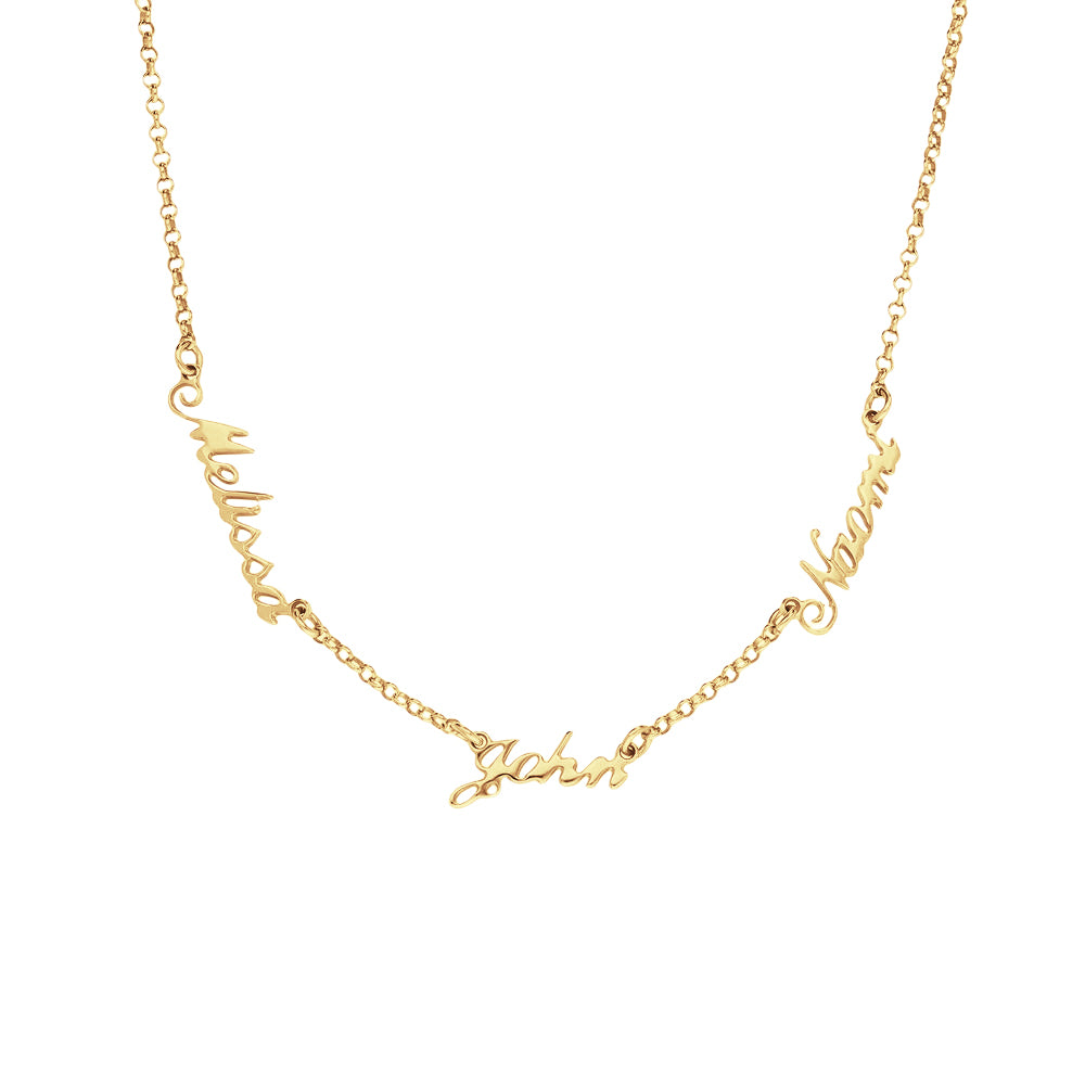 Collana Personalizzata con 2-4 Nomi Famiglia in Argento S925