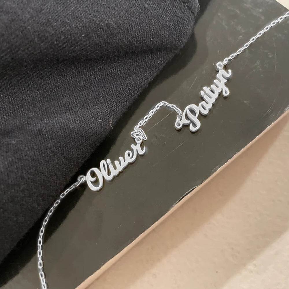 Collana Personalizzata con 2-4 Nomi Famiglia in Argento S925
