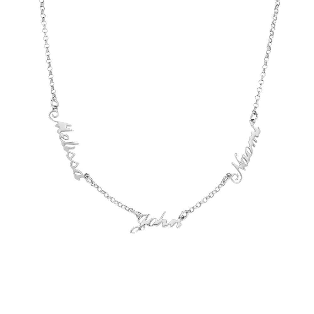 Collana Personalizzata con 2-4 Nomi Famiglia in Argento S925