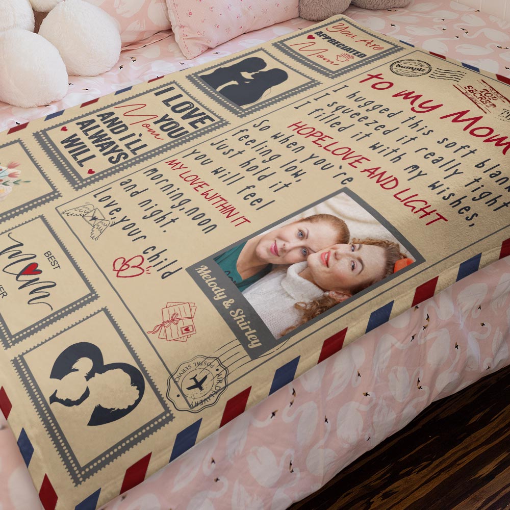 Coperta Personalizzata con Foto per Mamma o Papà| Regalo Lettera d'Amore