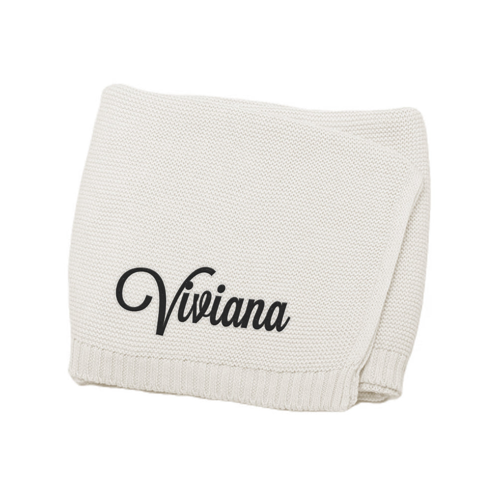 Copertina Neonato Personalizzata con Nome Ricamato Regalo Nascita Elegante