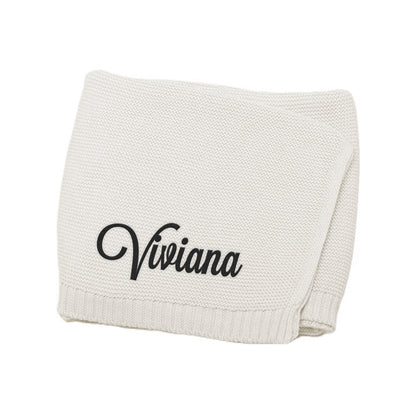 Copertina Neonato Personalizzata con Nome Ricamato Regalo Nascita Elegante