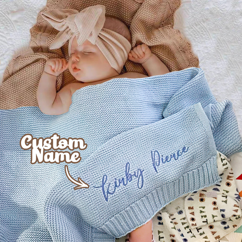 Copertina Neonato Personalizzata con Nome Ricamato Regalo Nascita Elegante