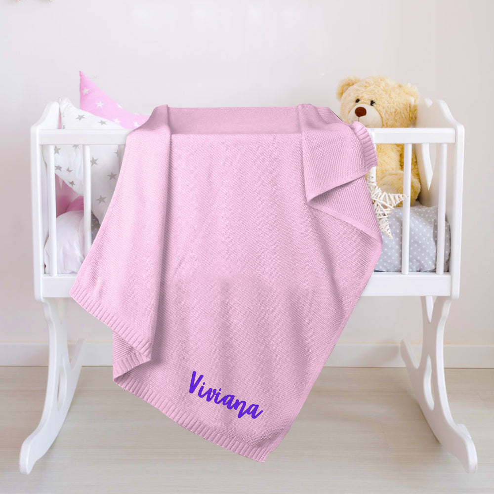 Copertina Neonato Personalizzata con Nome Ricamato Regalo Nascita Elegante