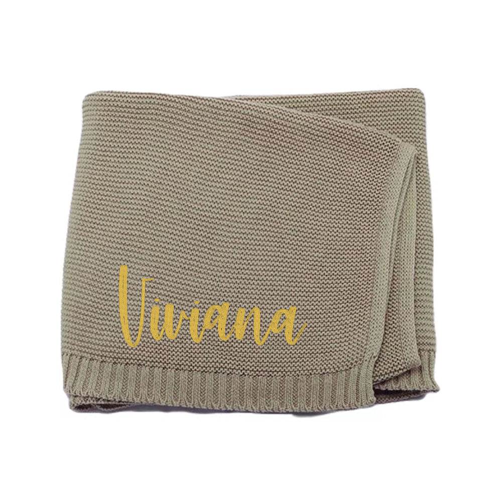 Copertina Neonato Personalizzata con Nome Ricamato Regalo Nascita Elegante
