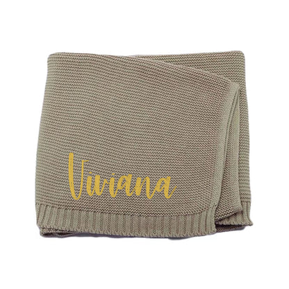 Copertina Neonato Personalizzata con Nome Ricamato Regalo Nascita Elegante