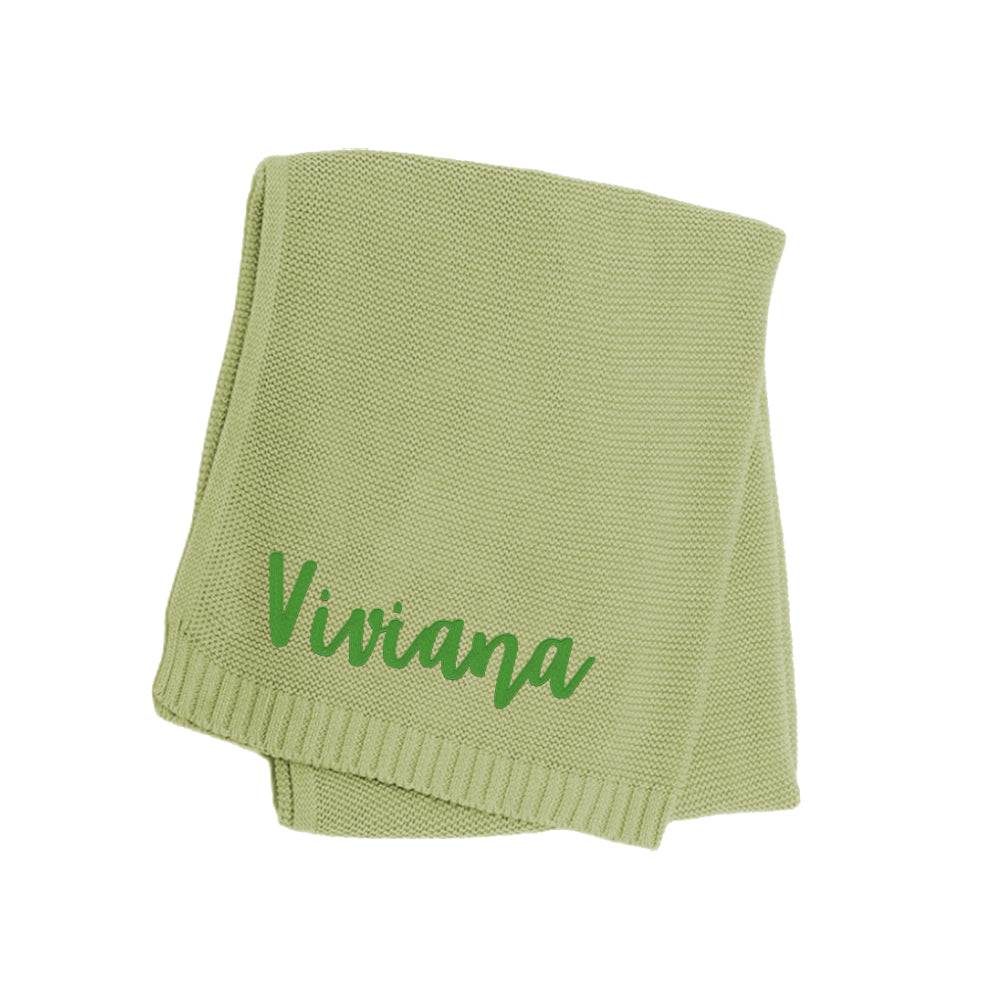 Copertina Neonato Personalizzata con Nome Ricamato Regalo Nascita Elegante