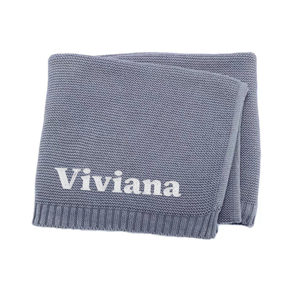 Copertina Neonato Personalizzata con Nome Ricamato Regalo Nascita Elegante