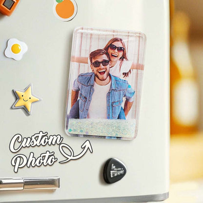 Calamita da Frigo Personalizzata con Foto | Con Brillantini Effetto Sabbie Mobili papà
