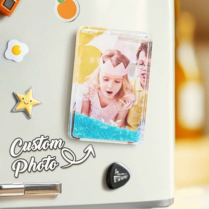 Calamita da Frigo Personalizzata con Foto | Con Brillantini Effetto Sabbie Mobili papà
