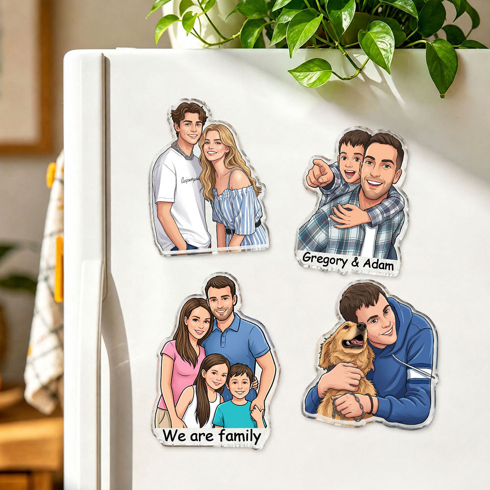 Magnete Ritratto Personalizzato da Foto Regalo Coppia Famiglia