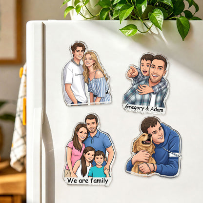 Magnete Ritratto Personalizzato da Foto Regalo Coppia Famiglia