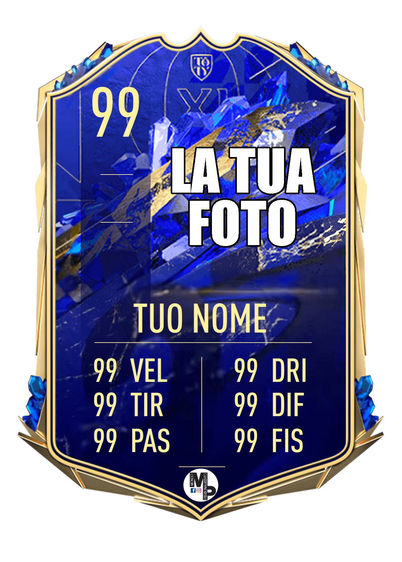 Carta Fifa gigante personalizzata