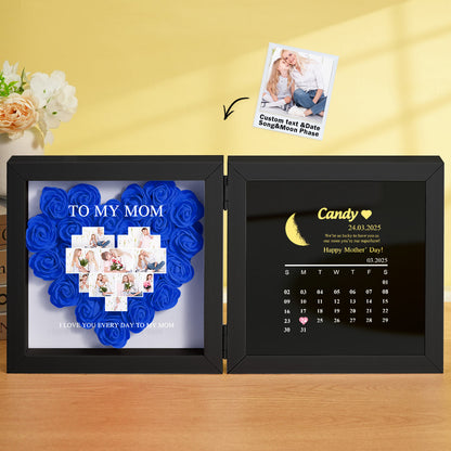 Shadow Box Fiori Personalizzata con Fasi Lunari Regalo Mamma