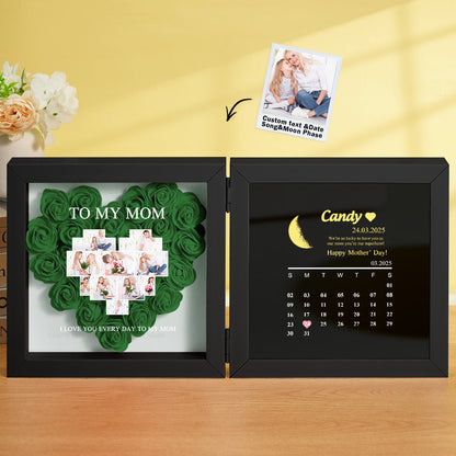 Shadow Box Fiori Personalizzata con Fasi Lunari Regalo Mamma