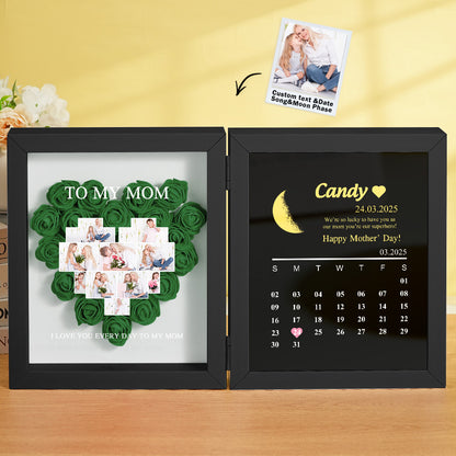 Shadow Box Fiori Personalizzata con Fasi Lunari Regalo Mamma