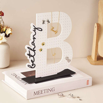 Porta Orecchini in Acrilico Personalizzato con Nome – Organizer Espositore Gioielli su Misura – Regalo per Lei e Festa della Mamma