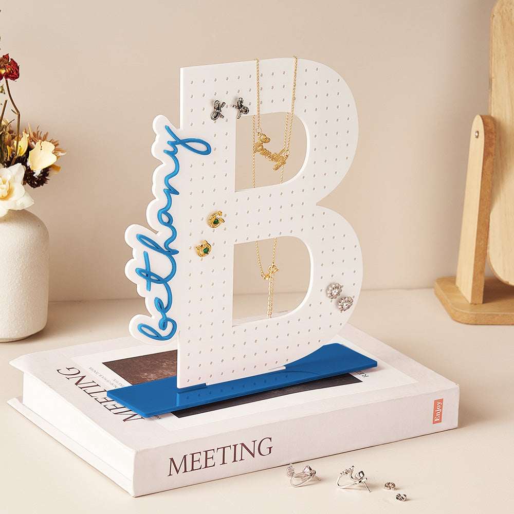 Porta Orecchini in Acrilico Personalizzato con Nome – Organizer Espositore Gioielli su Misura – Regalo per Lei e Festa della Mamma