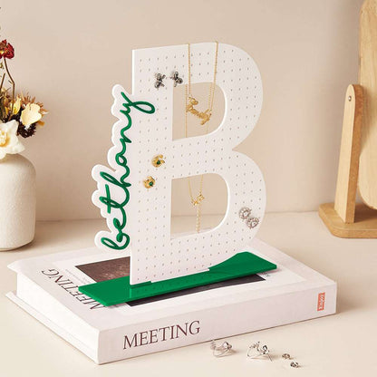 Porta Orecchini in Acrilico Personalizzato con Nome – Organizer Espositore Gioielli su Misura – Regalo per Lei e Festa della Mamma