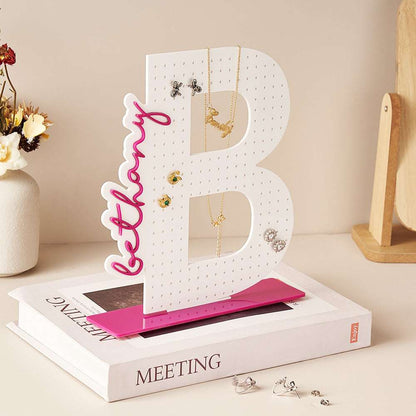 Porta Orecchini in Acrilico Personalizzato con Nome – Organizer Espositore Gioielli su Misura – Regalo per Lei e Festa della Mamma