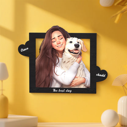 Cornice Personalizzata in Stile Cartoon con Foto e Nomi idea regalo lui lei mamma papà anniversario nonni nozze