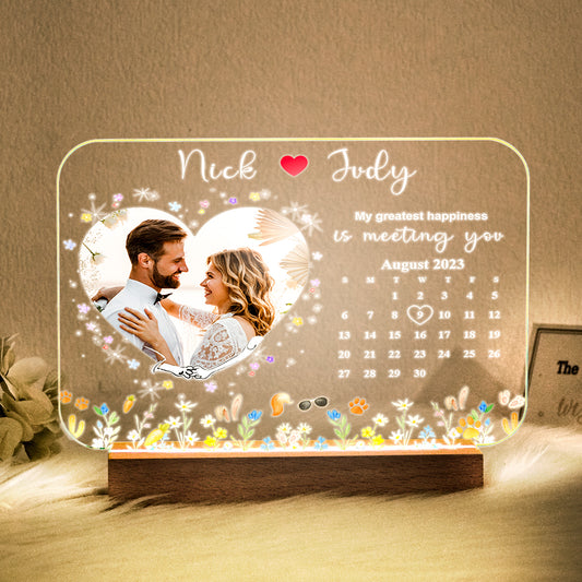 Lampada LED "Attimi di Luce" – Il Mio Traguardo più Grande è averti Incontrato - personalizzato foto - Lei Lui Anniversario