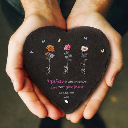 Pietra da Giardino Personalizzata Fiori di Nascita Regalo Mamma Nonna