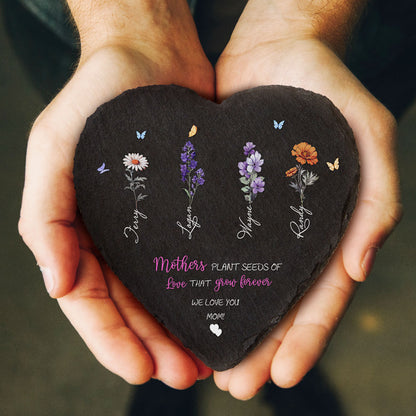 Pietra da Giardino Personalizzata Fiori di Nascita Regalo Mamma Nonna