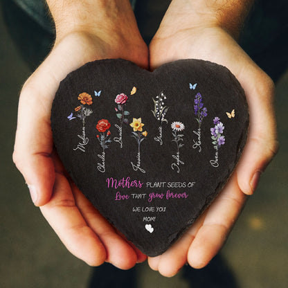 Pietra da Giardino Personalizzata Fiori di Nascita Regalo Mamma Nonna
