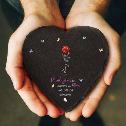 Pietra da Giardino Personalizzata Fiori di Nascita Regalo Mamma Nonna