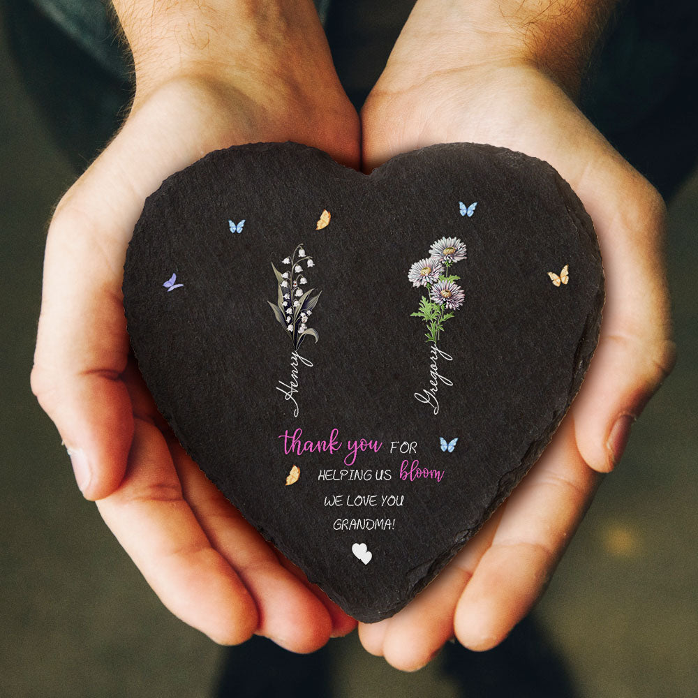 Pietra da Giardino Personalizzata Fiori di Nascita Regalo Mamma Nonna