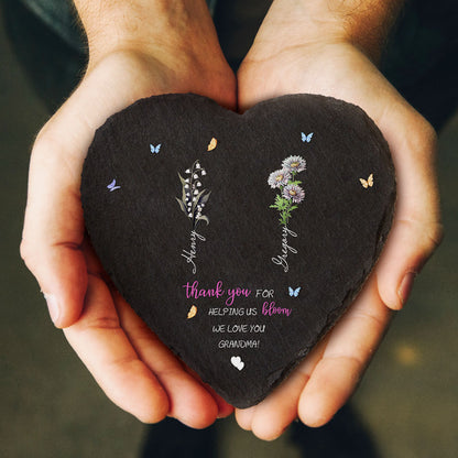 Pietra da Giardino Personalizzata Fiori di Nascita Regalo Mamma Nonna