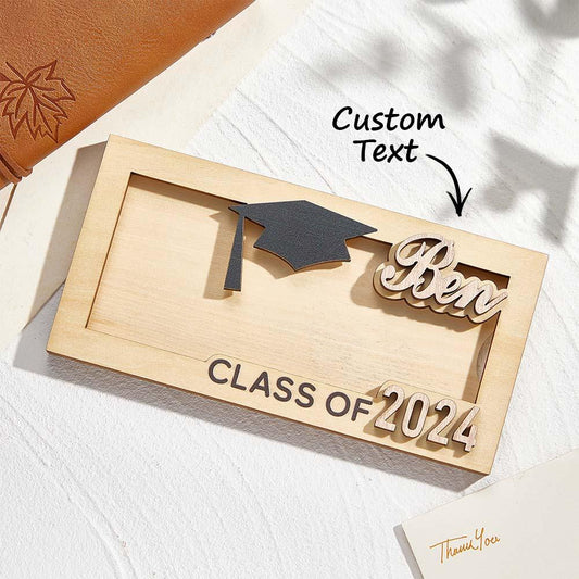 Porta Banconote Legno Personalizzato Laurea Regalo con Incisione Nome