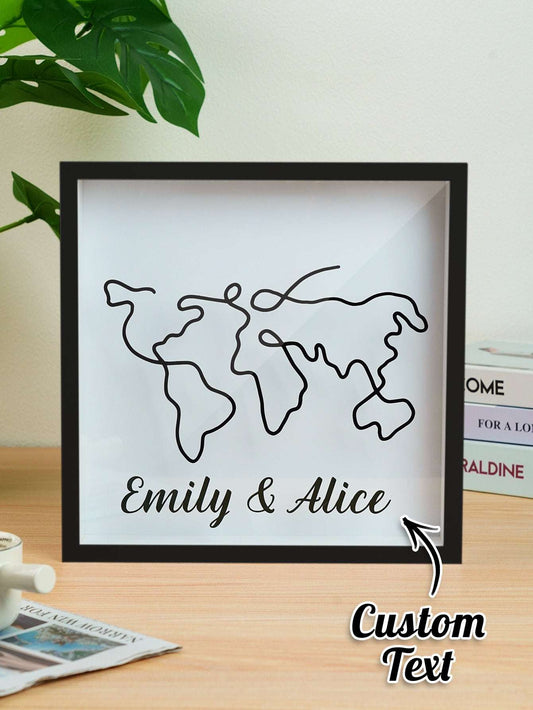 Scatola dei Ricordi Tema Viaggio Personalizzata Portabiglietti in Legno Nozze Matrimonio
