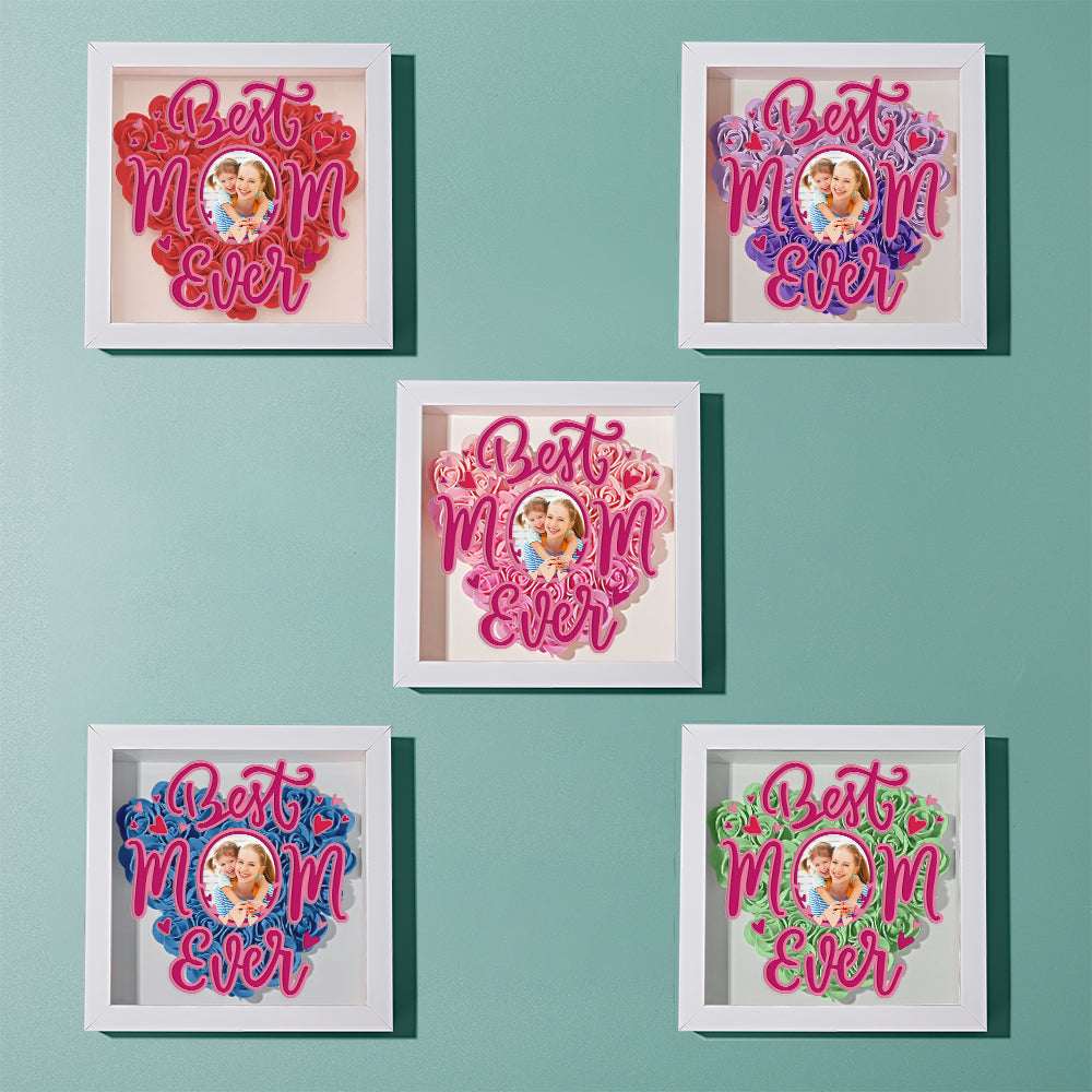 Shadow Box Personalizzata con Fiori e Foto Regalo Festa della Mamma