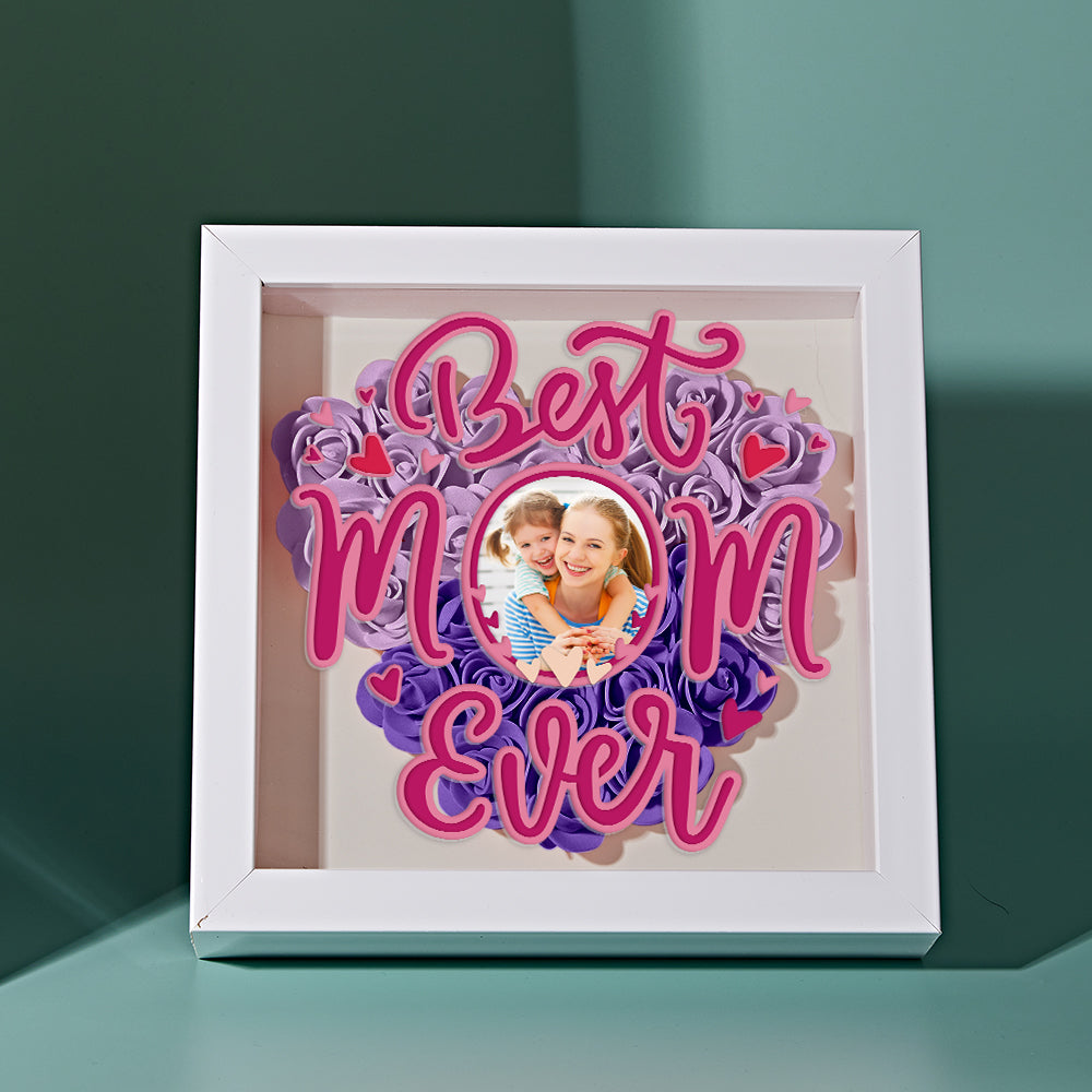 Shadow Box Personalizzata con Fiori e Foto Regalo Festa della Mamma