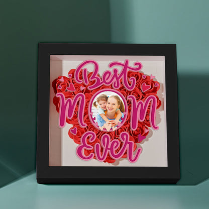 Shadow Box Personalizzata con Fiori e Foto Regalo Festa della Mamma