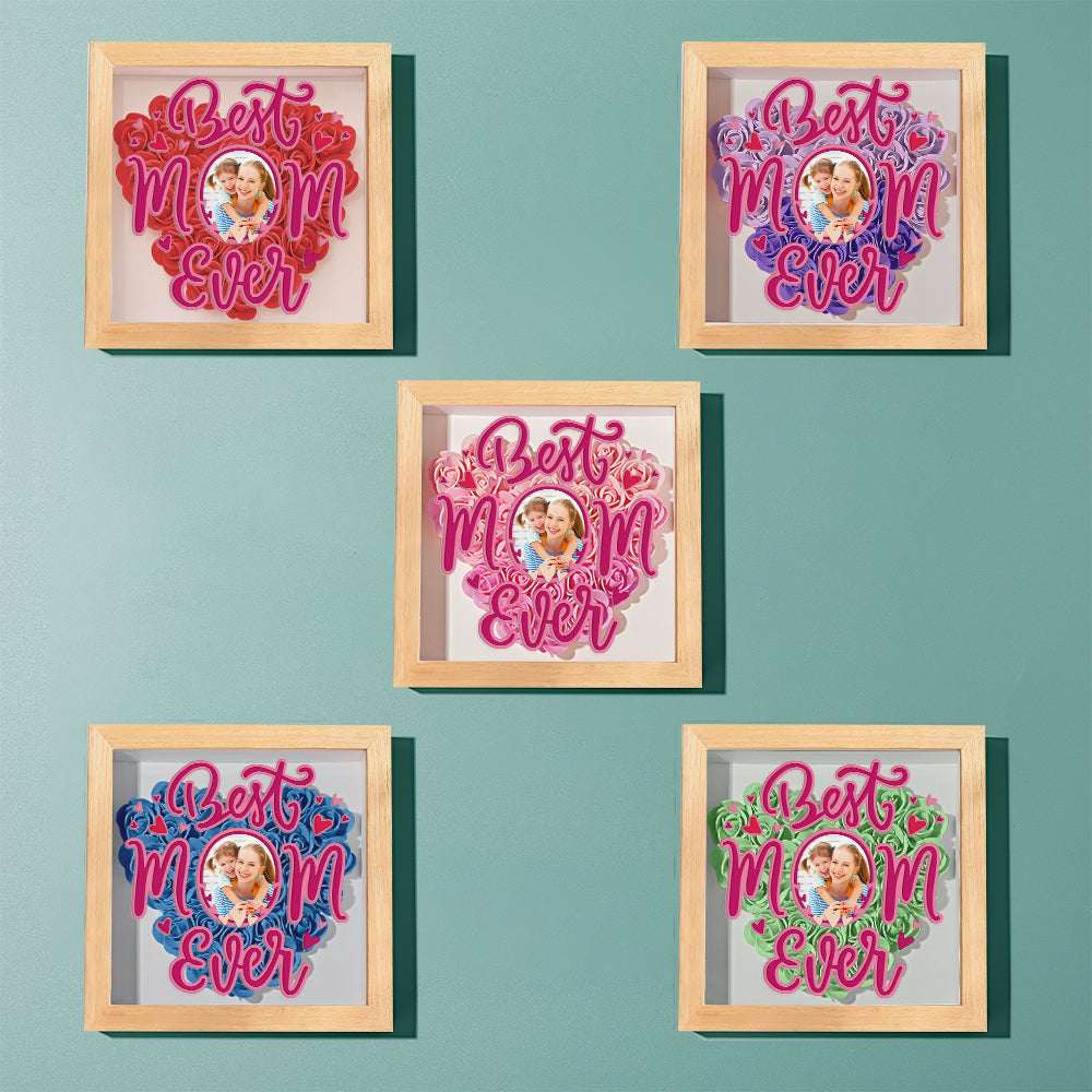Shadow Box Personalizzata con Fiori e Foto Regalo Festa della Mamma