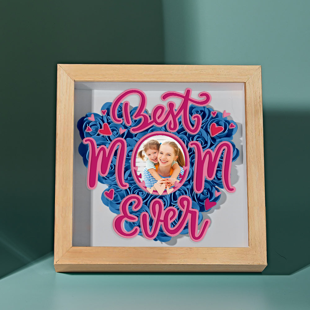 Shadow Box Personalizzata con Fiori e Foto Regalo Festa della Mamma