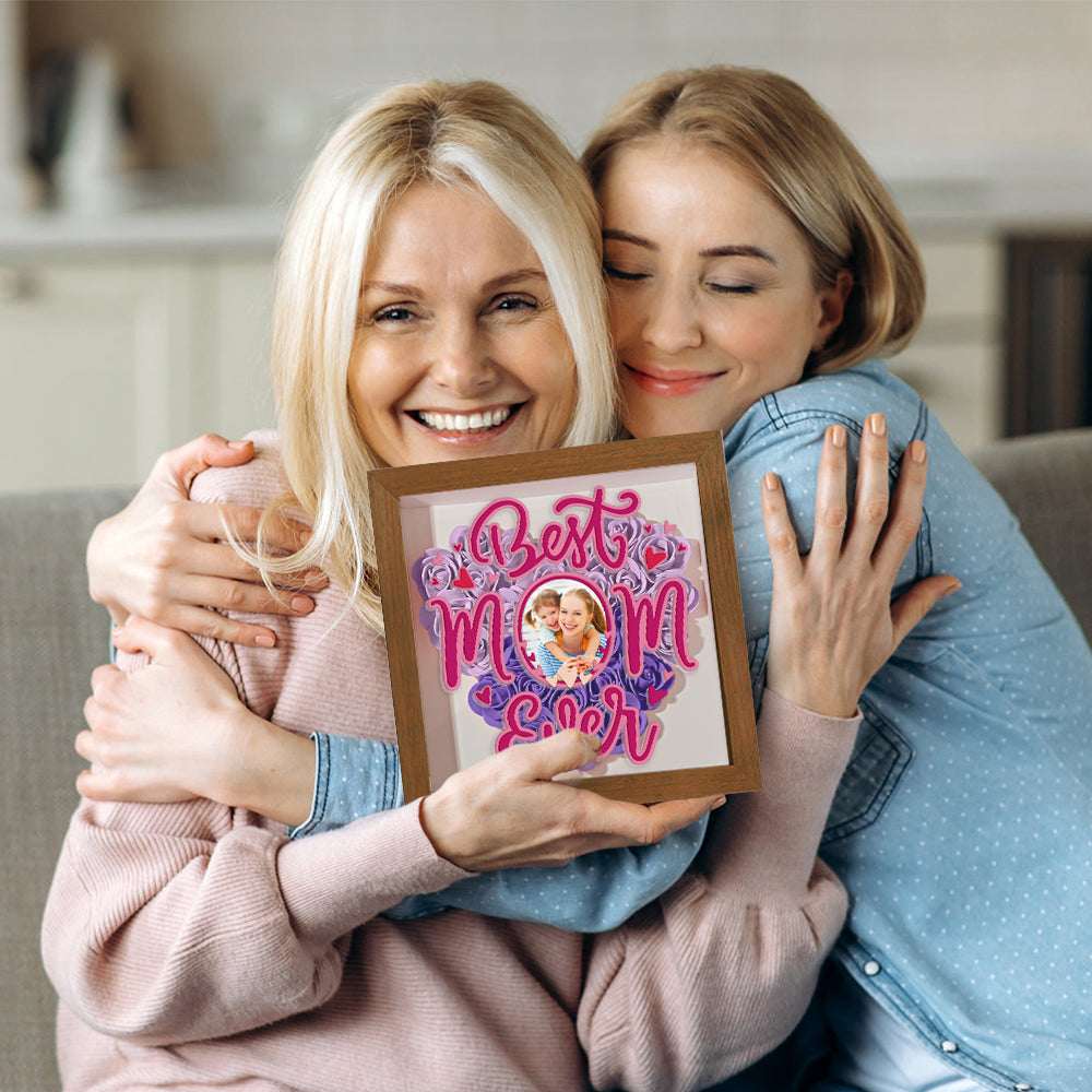 Shadow Box Personalizzata con Fiori e Foto Regalo Festa della Mamma