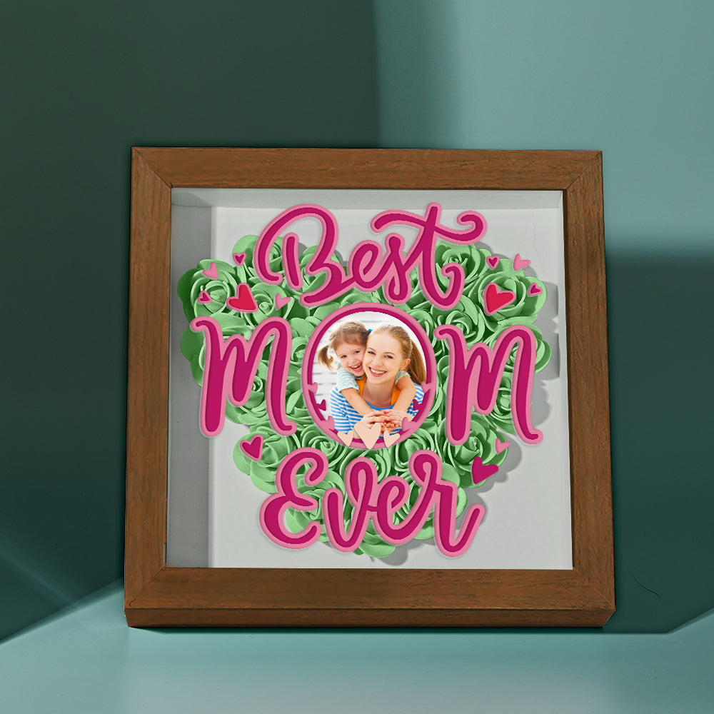 Shadow Box Personalizzata con Fiori e Foto Regalo Festa della Mamma