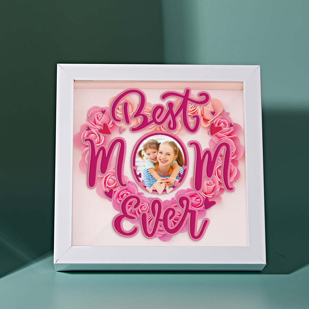 Shadow Box Personalizzata con Fiori e Foto Regalo Festa della Mamma