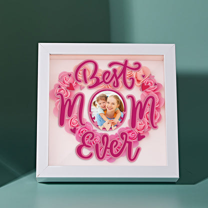 Shadow Box Personalizzata con Fiori e Foto Regalo Festa della Mamma