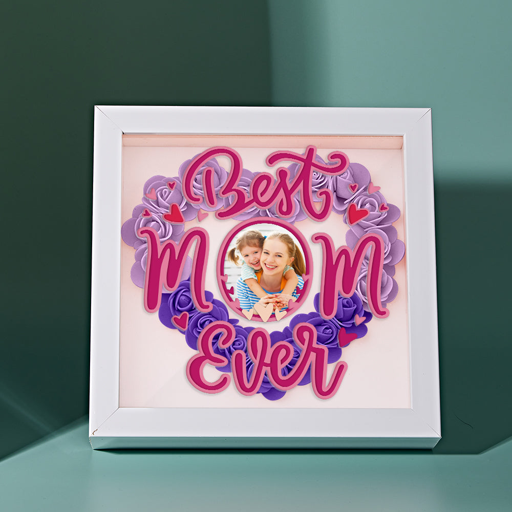 Shadow Box Personalizzata con Fiori e Foto Regalo Festa della Mamma