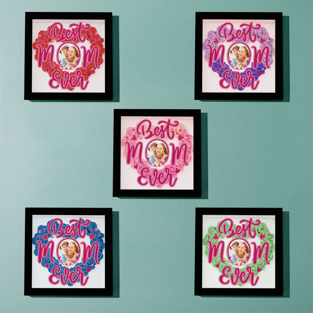 Shadow Box Personalizzata con Fiori e Foto Regalo Festa della Mamma