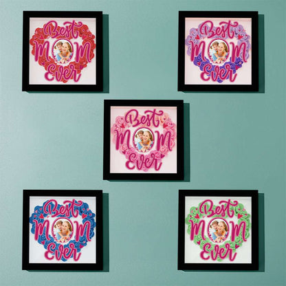 Shadow Box Personalizzata con Fiori e Foto Regalo Festa della Mamma