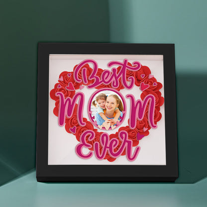 Shadow Box Personalizzata con Fiori e Foto Regalo Festa della Mamma