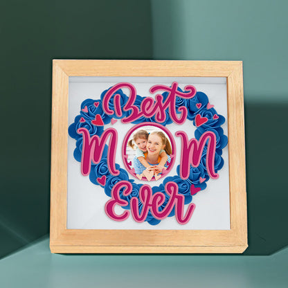 Shadow Box Personalizzata con Fiori e Foto Regalo Festa della Mamma