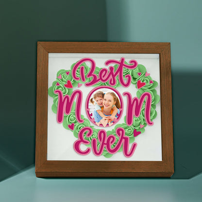 Shadow Box Personalizzata con Fiori e Foto Regalo Festa della Mamma